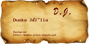 Duska Júlia névjegykártya